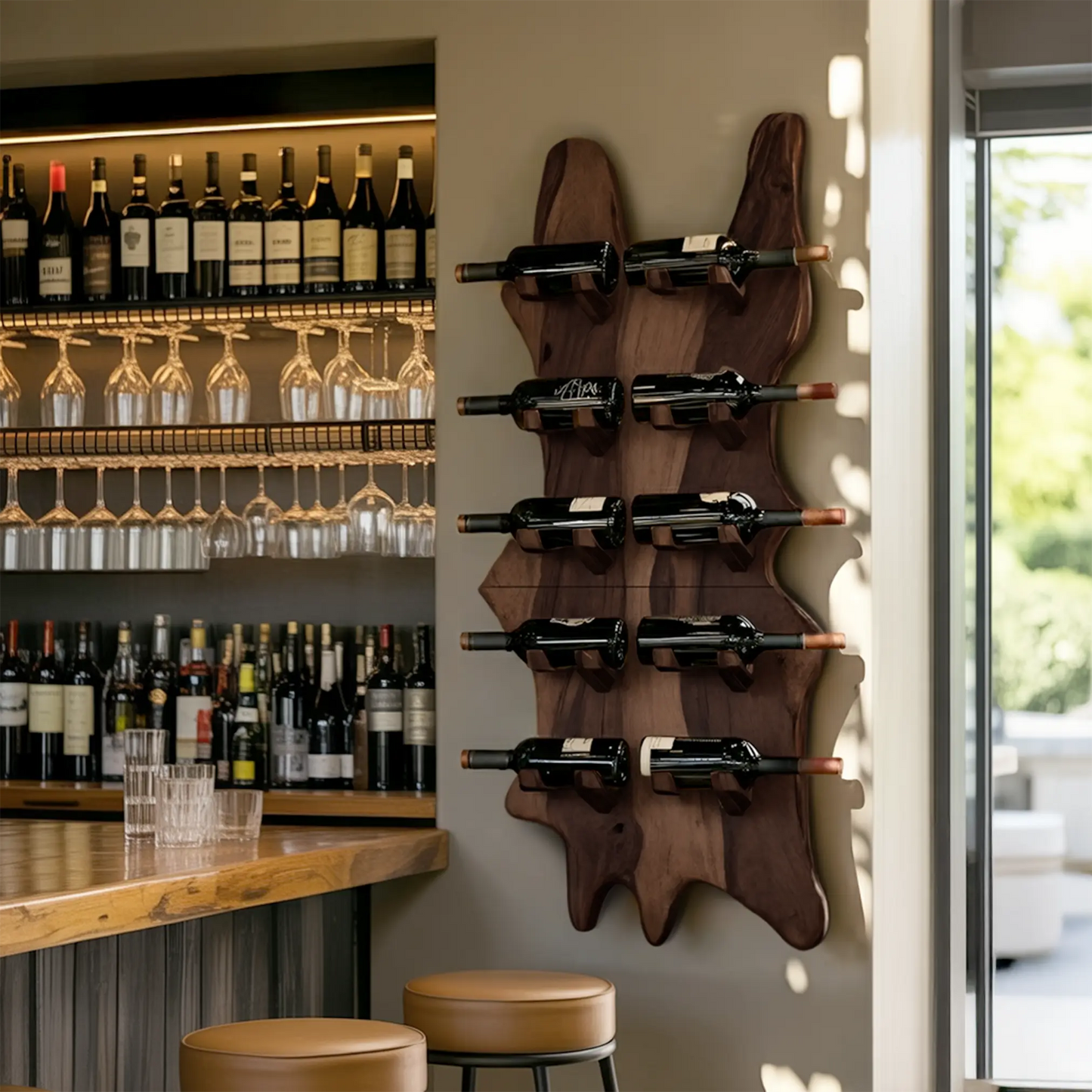 Modern Solid Wood Wine Rack For Bar Decor And Home Display Kitchnce