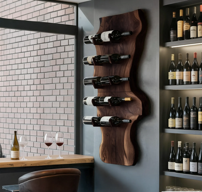 Modern Solid Wood Wine Rack For Living Room And Bar Display Kitchnce