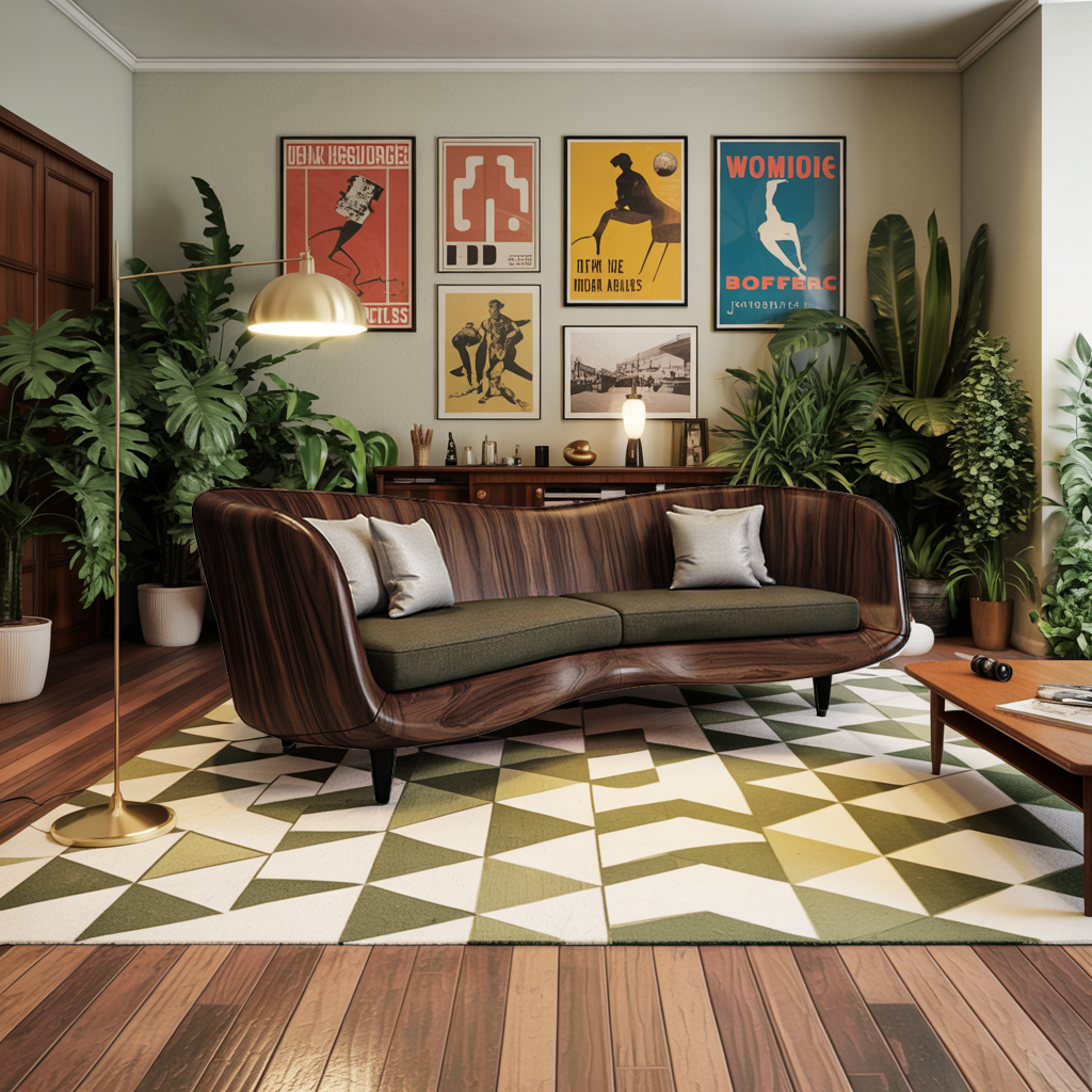 Curved Wooden Sofa For Modern Organic Living Room Kitchnce