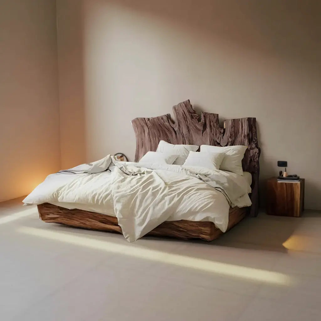 Rustic Live Edge Headboard For King Or Queen Bed Kitchnce