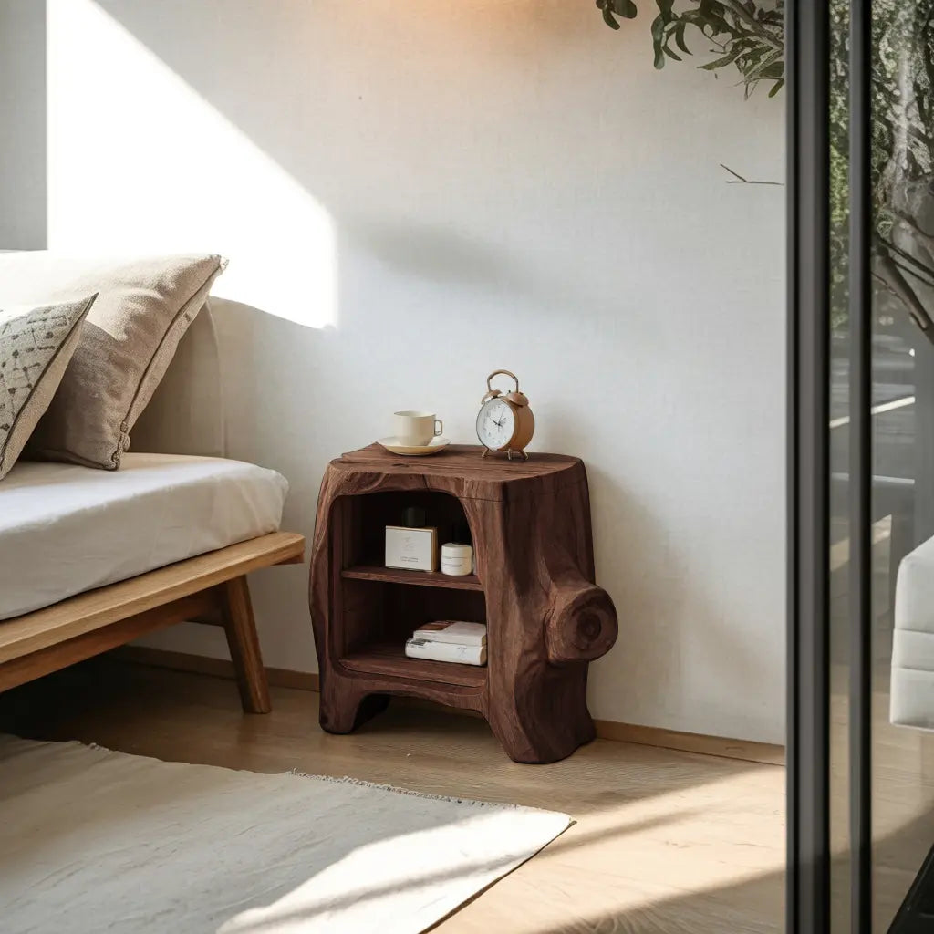 Handcrafted Wooden Nightstand For Unique Bedroom Kitchnce