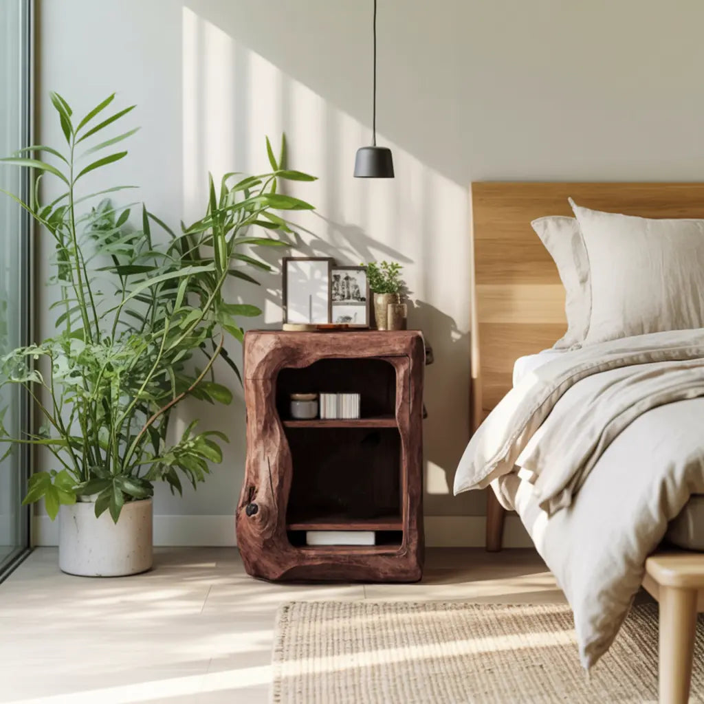 Rustic Wooden Nightstand Bedroom Furniture Essential Kitchnce