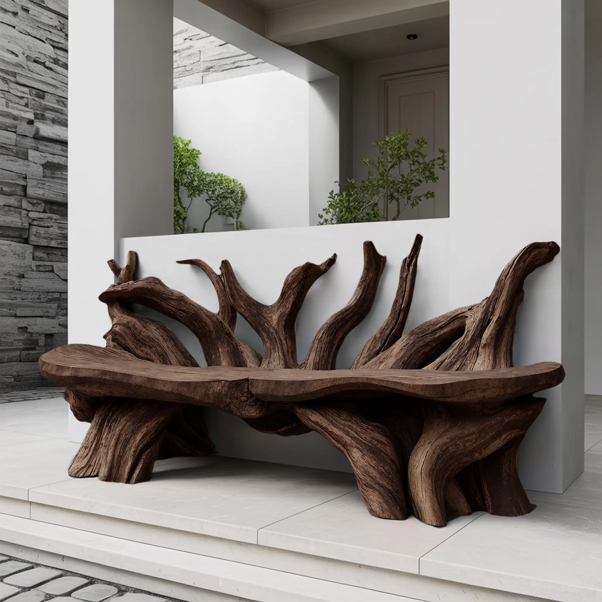 Mid Century Wooden Bench Outdoor Decor For Sleek Exteriors Kitchnce