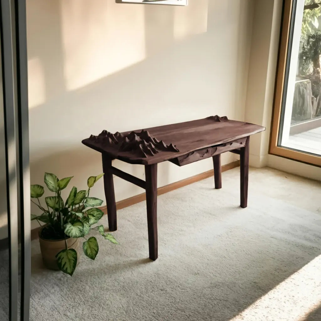Mountain Carving Desk With 3D Detail For Studio Office And Reading Corner Kitchnce