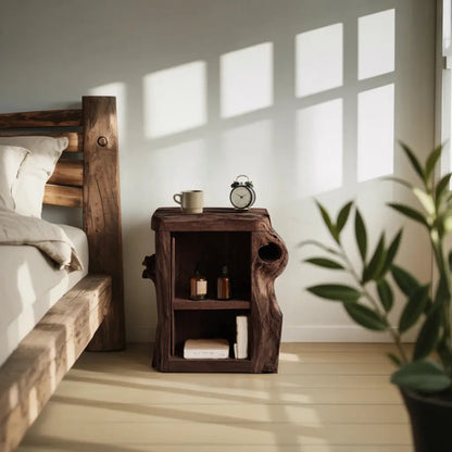 Handcrafted Live Edge Nightstand For Elegant Bedroom Kitchnce
