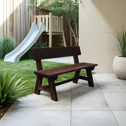 Rustic Garden Bench With Backrest For Patio Or Porch Kitchnce