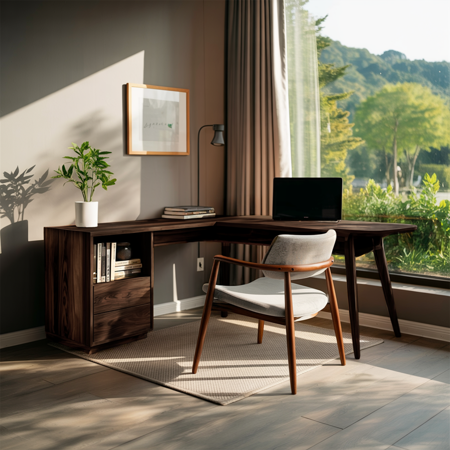 L Shaped Study Desk For Home Office Kitchnce