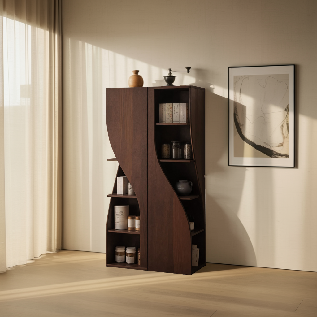 Modern Curved Cabinet Sculptural Doors Kitchen And Living Room Kitchnce