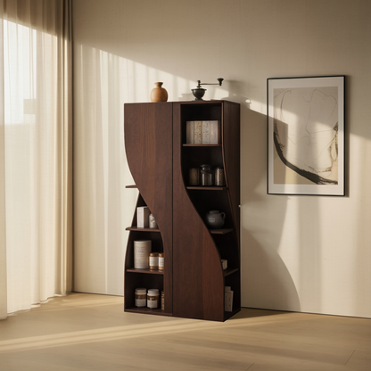 Modern Curved Cabinet Sculptural Doors Kitchen And Living Room Kitchnce
