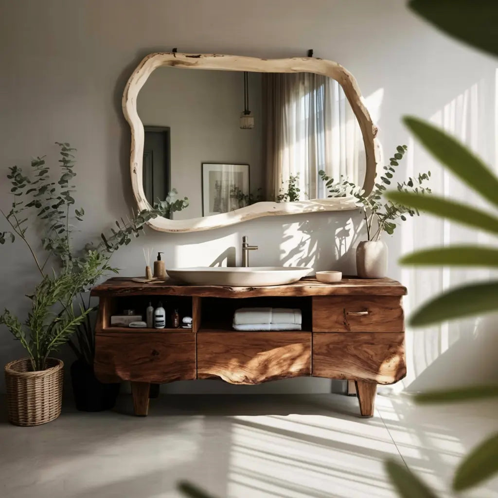 Farmhouse Wooden Vanity For Bathroom Interior Design Kitchnce