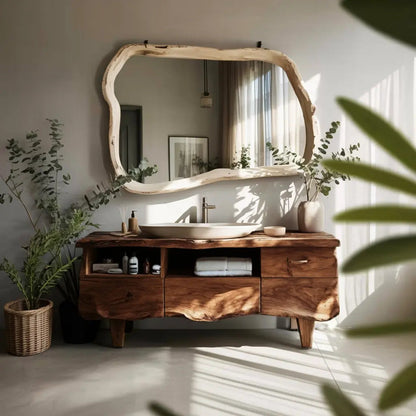 Farmhouse Wooden Vanity For Bathroom Interior Design Kitchnce