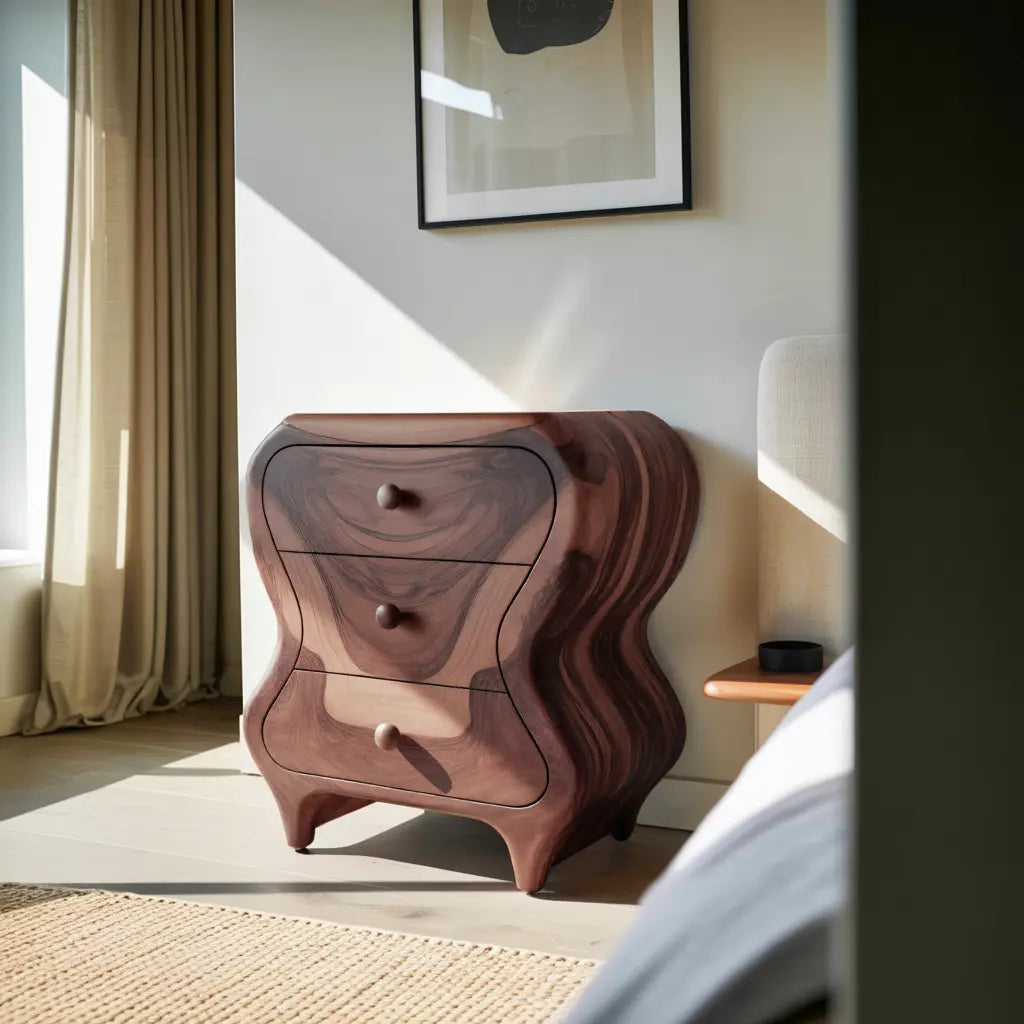 Sculptural Cabinet With Organic Curves And Drawers For Bedroom And Entryway Kitchnce