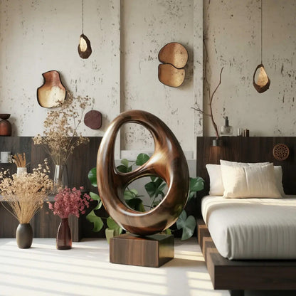 Farmhouse Abstract Wood Garden Sculpture For Yard Decor Kitchnce