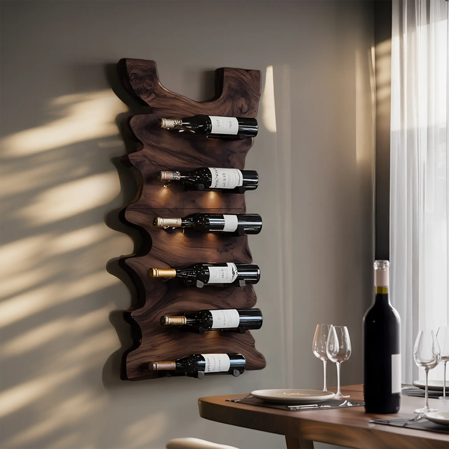 Handcrafted Live Edge Wine Holder For Entryway Design Ideas Kitchnce