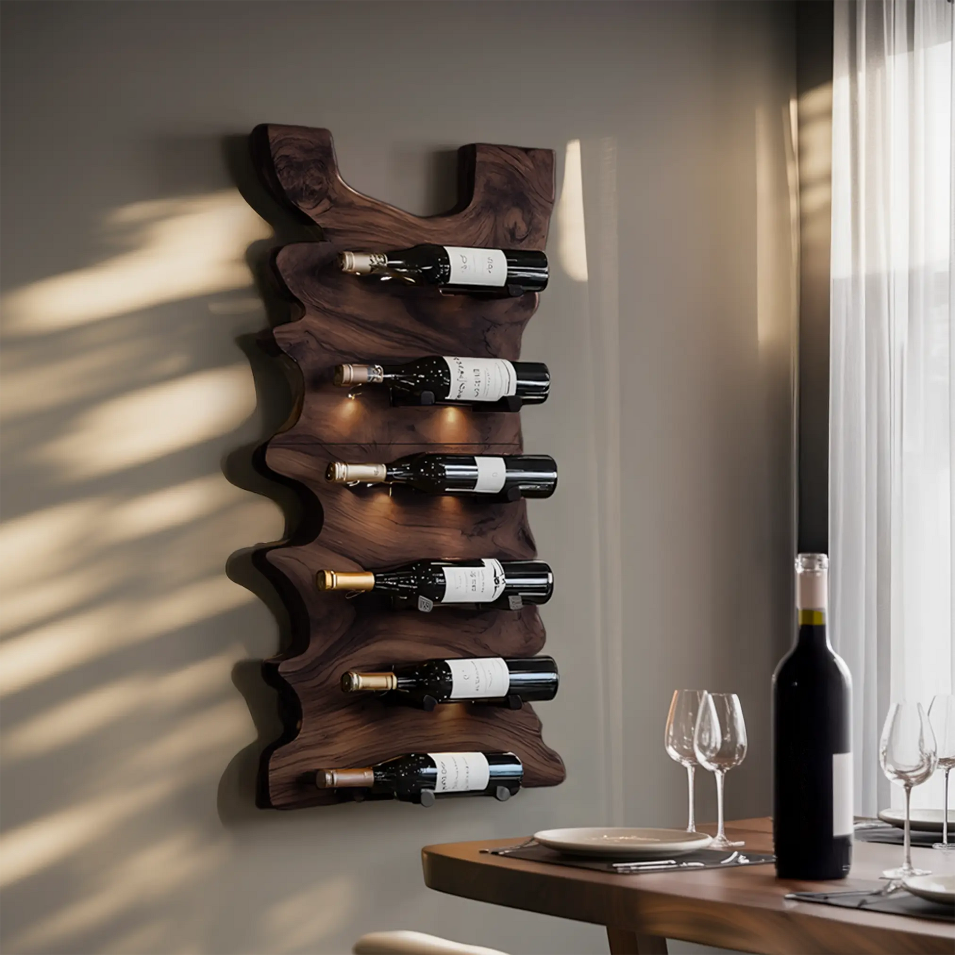 Handcrafted Live Edge Wine Holder For Entryway Design Ideas Kitchnce