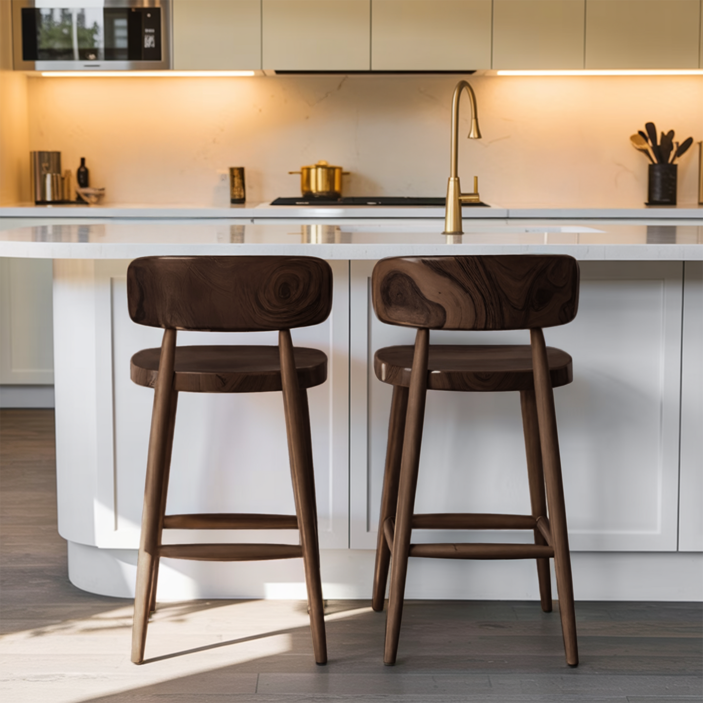 Mid Century Bar Stools With Backrest For Kitchen Or Dining Room Kitchnce