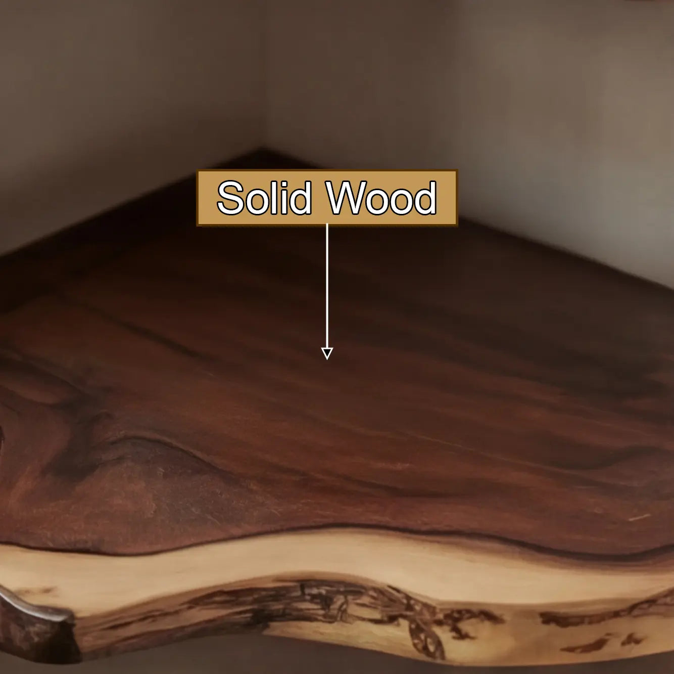 Wavedge Live Edge Floating Corner Shelf Kitchnce