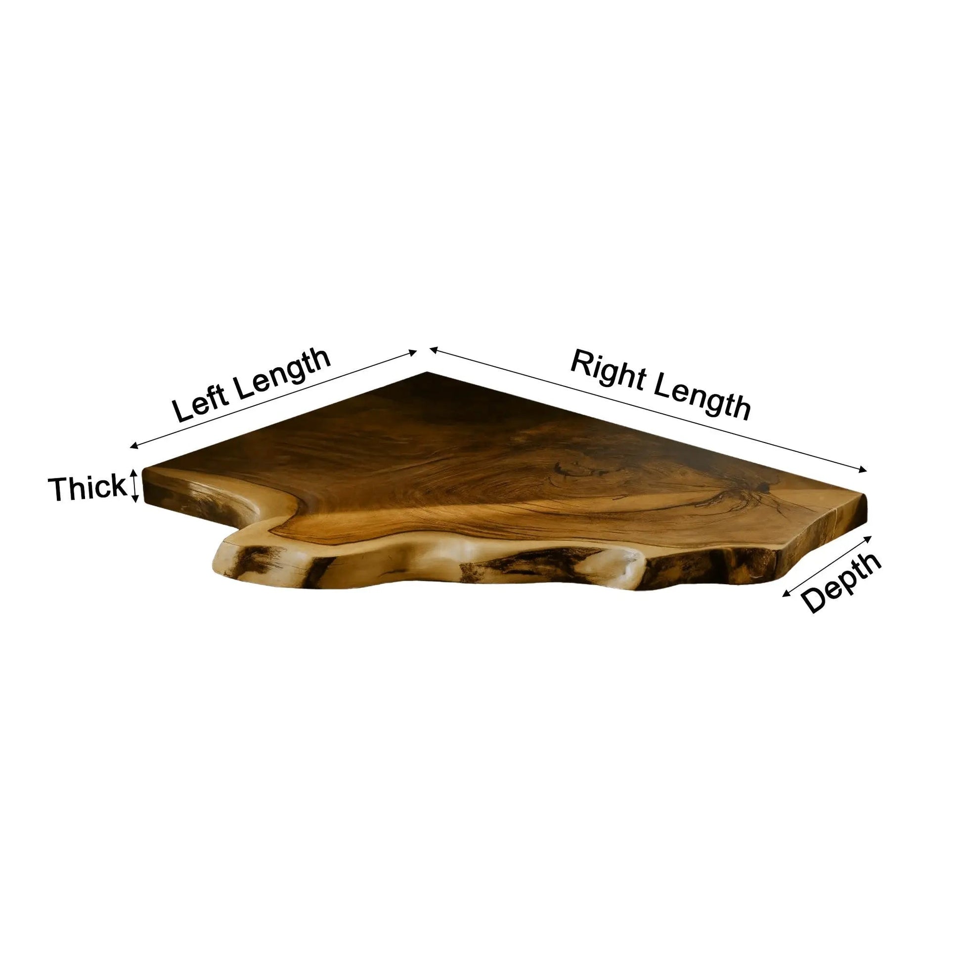 Wavedge Live Edge Floating Corner Shelf Kitchnce