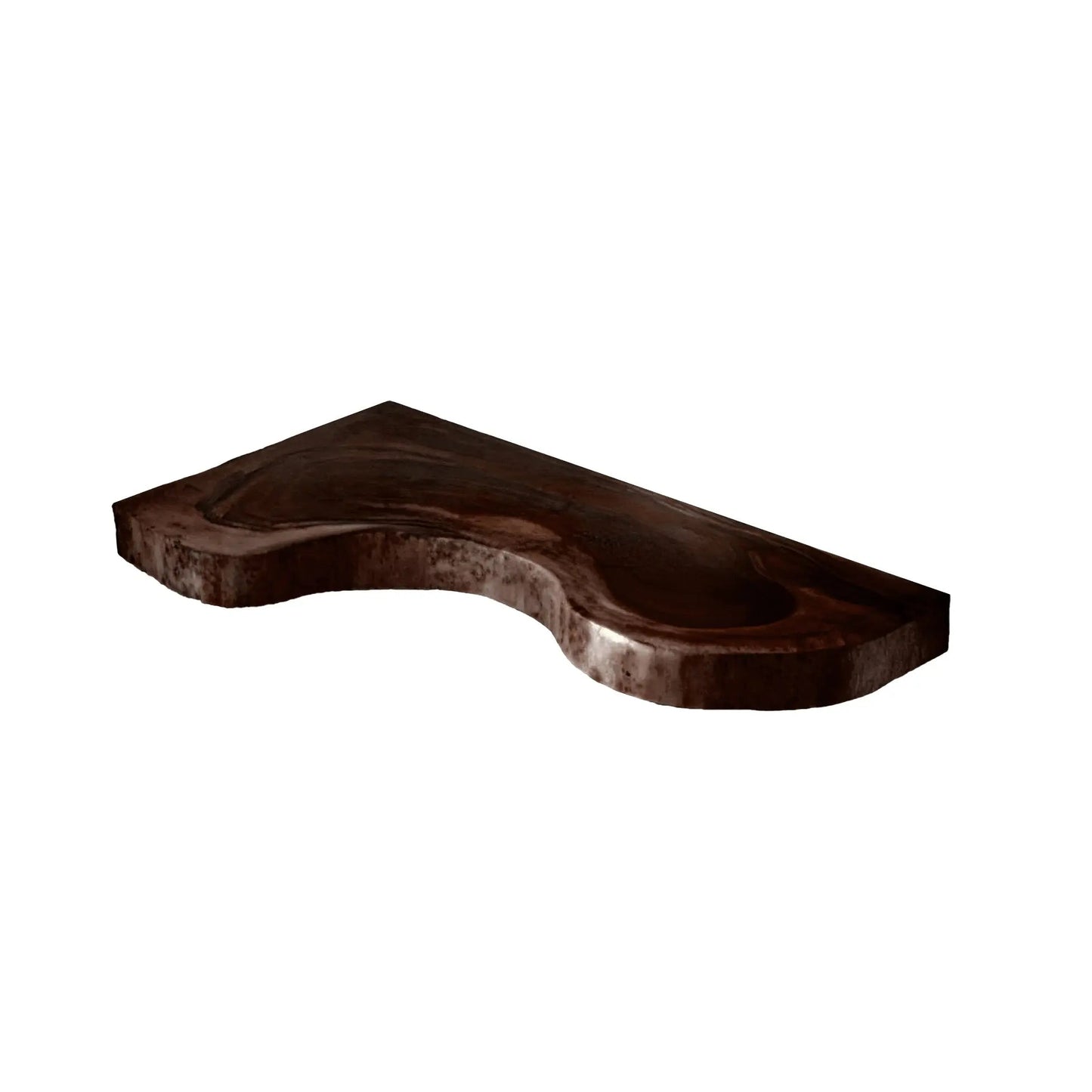 Waveline Live Edge Solid Wood Corner Floating Shelf Kitchnce