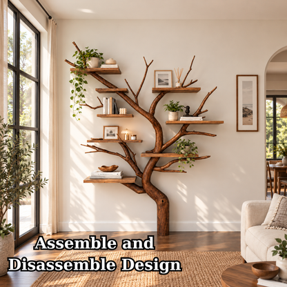Handcrafted Sculptural Solid Wood Tree Bookshelf