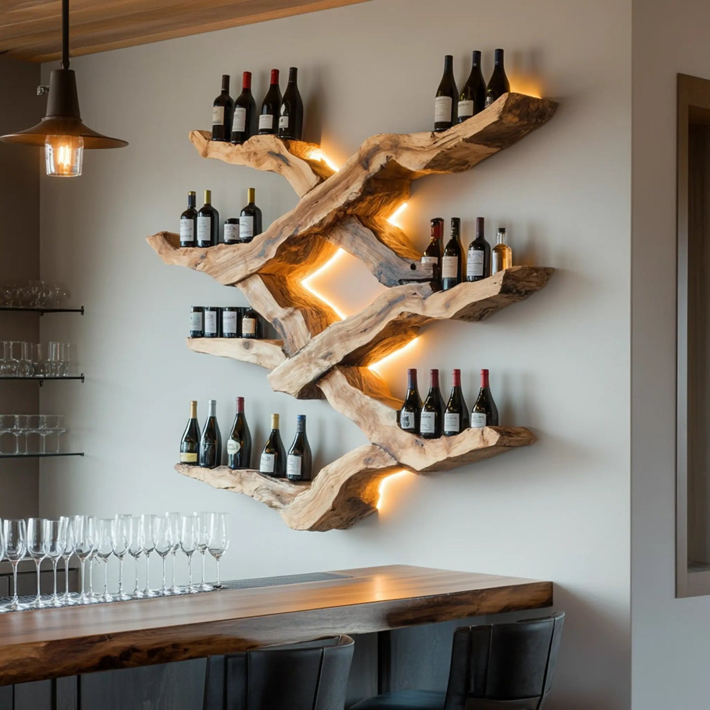 Farmhouse Wine Rack For Kitchen Wine Bottle Shelf Kitchnce