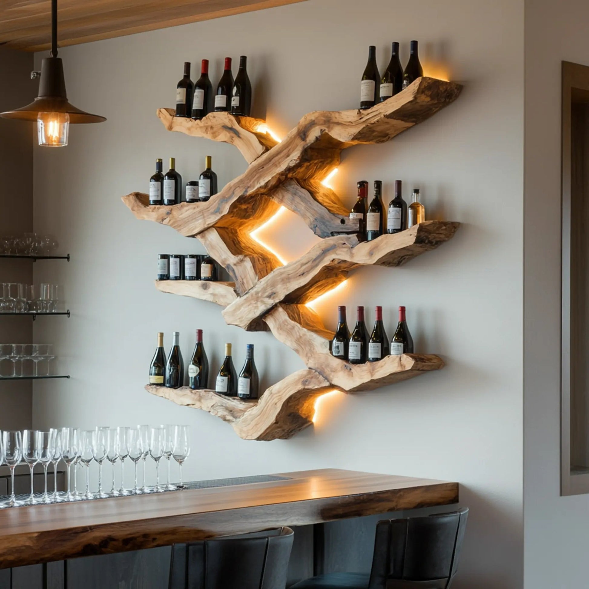 Farmhouse Wine Rack For Kitchen Wine Bottle Shelf Kitchnce