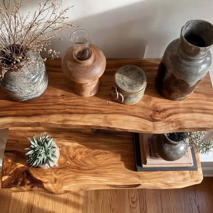 Zenvora Live Edge Solid Wood Floating Shelf SPA965832 Kitchnce
