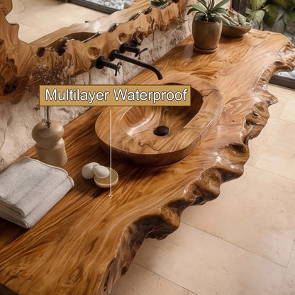 Zerano Live Edge Solid Wood Floating Bathroom Vanity SPA304290 Kitchnce