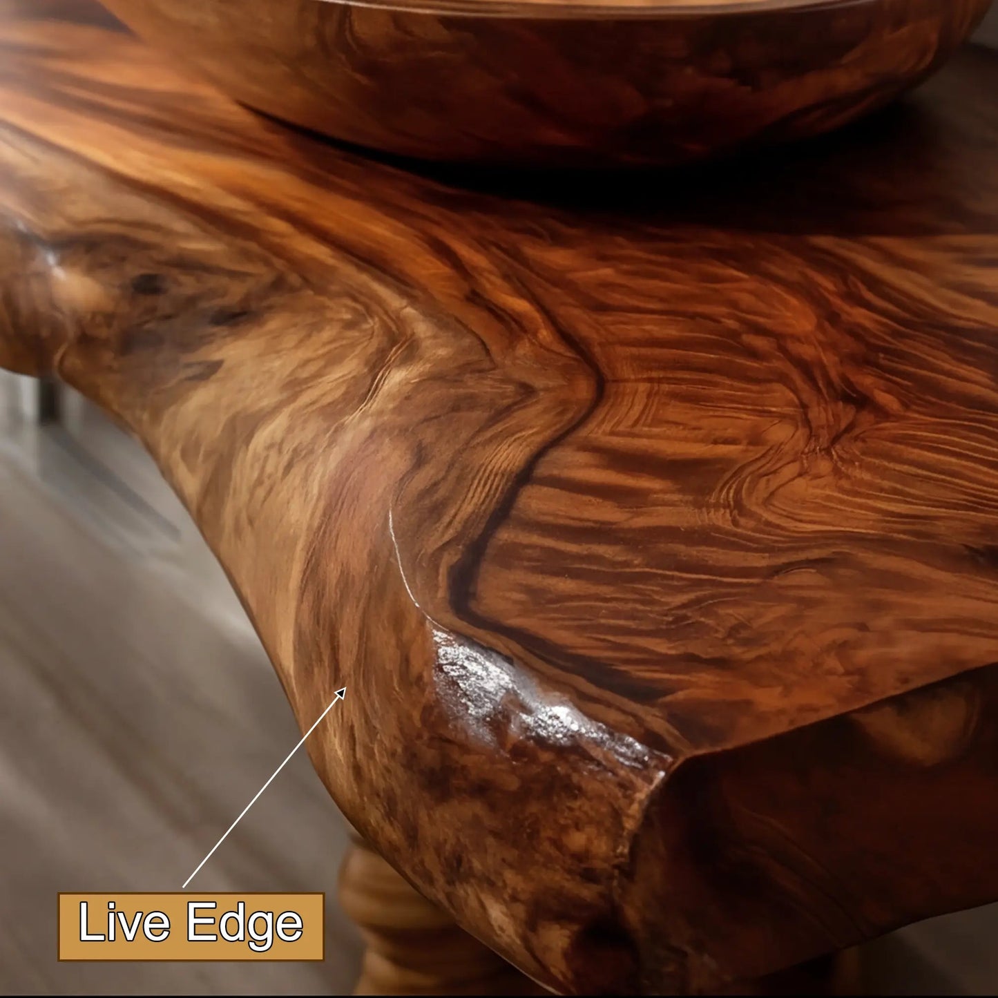 Zeravon Live Edge Solid Wood Floating Bathroom Vanity SPA751828 Kitchnce