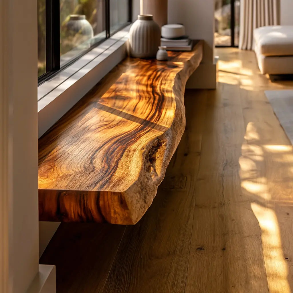 Zerion Live Edge Solid Wood Floating Shelf SPA324936 Kitchnce