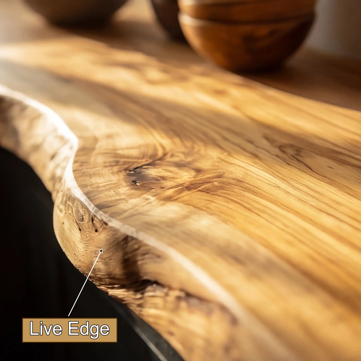 Zerivon Live Edge Solid Wood Floating Shelf SPA526841 Kitchnce