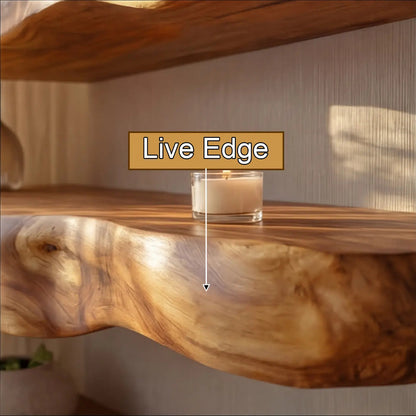 Zorvane Live Edge Solid Wood Floating Shelf SPA947232 Kitchnce