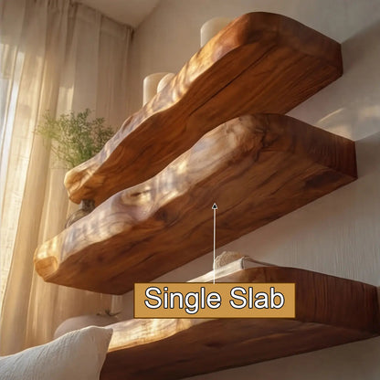 Zorvane Live Edge Solid Wood Floating Shelf SPA947232 Kitchnce
