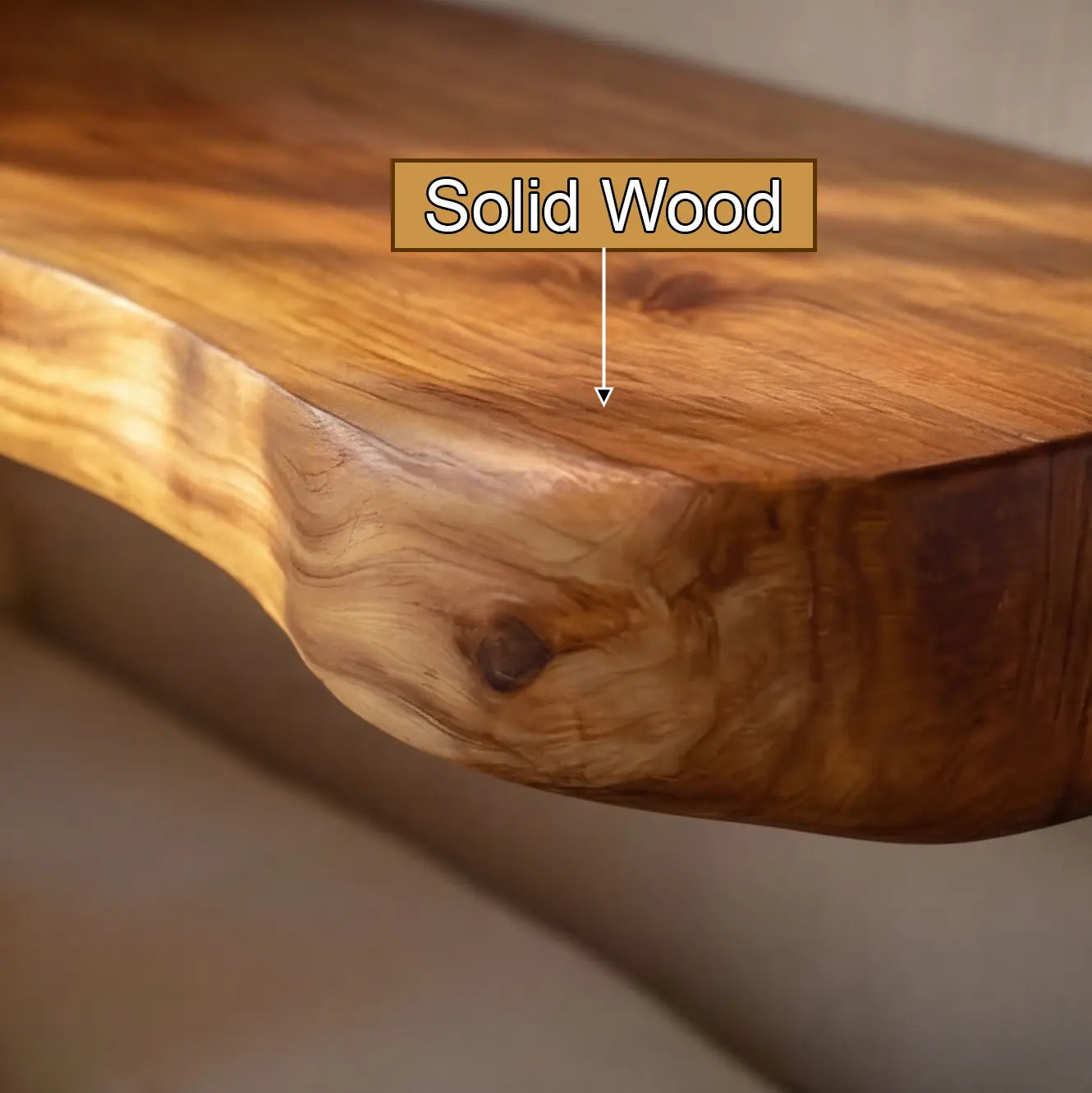 Zorvane Live Edge Solid Wood Floating Shelf SPA947232 Kitchnce