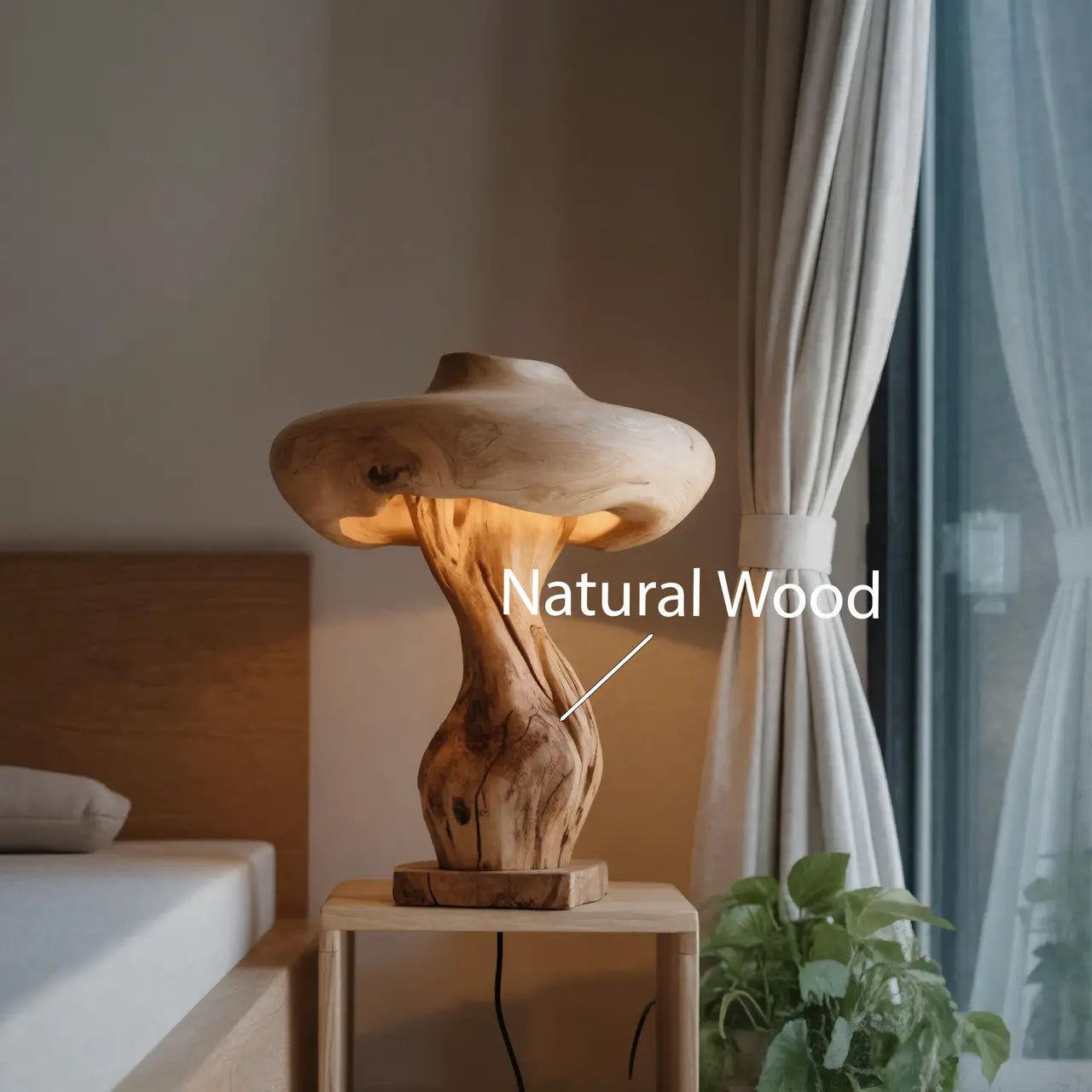 Handcrafted Mushroom Lamp With Organic Design For Bedroom Or Living Room Kitchnce