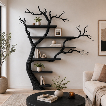 Large Tree Bookshelf, Handmade Branch Shelf for Living Room