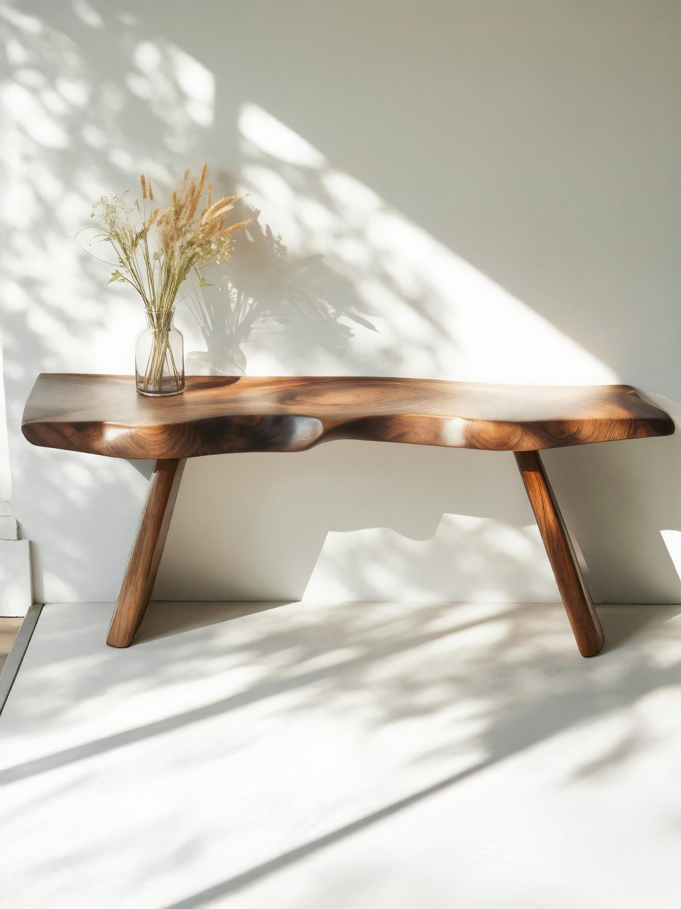 Organic Live Edge Bench For Entryway Or Hallway Kitchnce