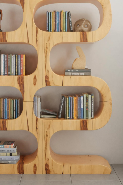 Modern Curved Bookshelf For Japandi Or Minimalist Living Room Kitchnce