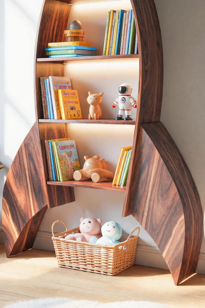 Rocket Shaped Bookshelf For Nursery Or Playroom Kitchnce