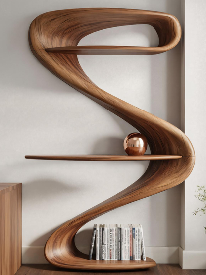 Modern Wave Bookshelf For Living Room Or Contemporary Interior Kitchnce