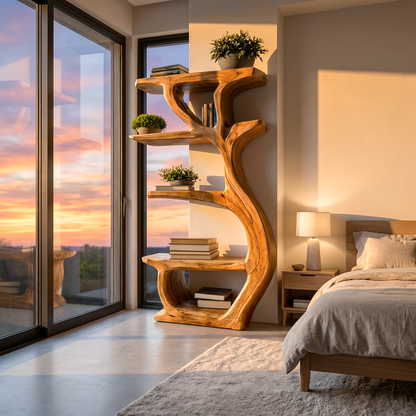 Modern Wooden Branch Tree Bookshelf For Living Room Kitchnce
