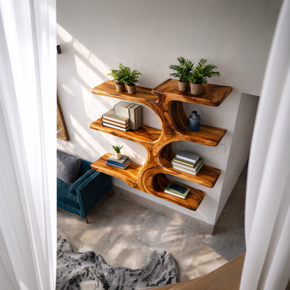 Contemporary Wooden Tree Bookcase For Living Room Kitchnce