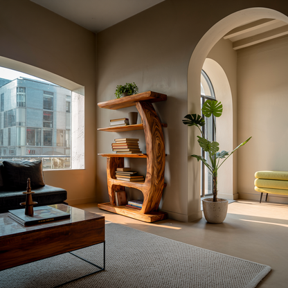 Artistic Bookshelf With Tiers For Living Room Kitchnce