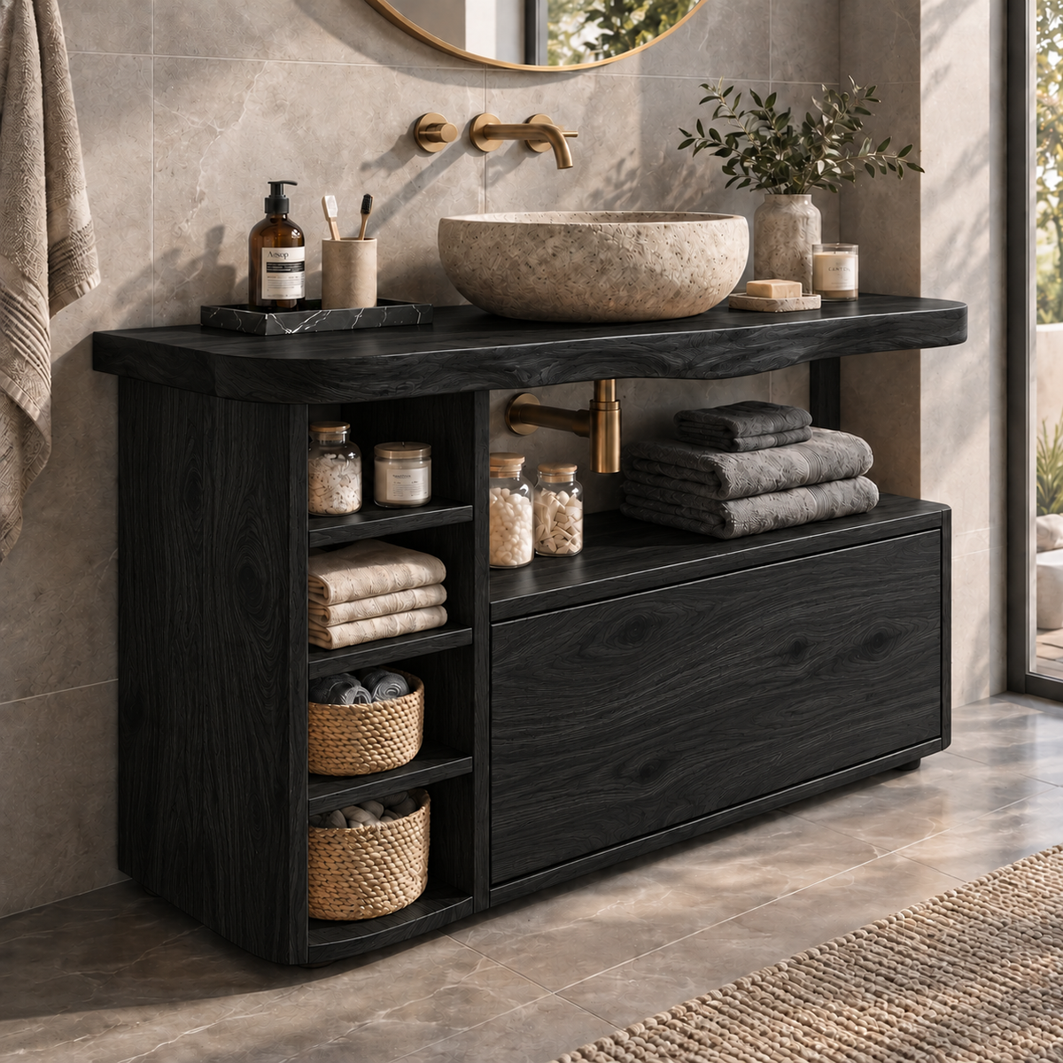 Elowen Solid Wood Bathroom Vanity