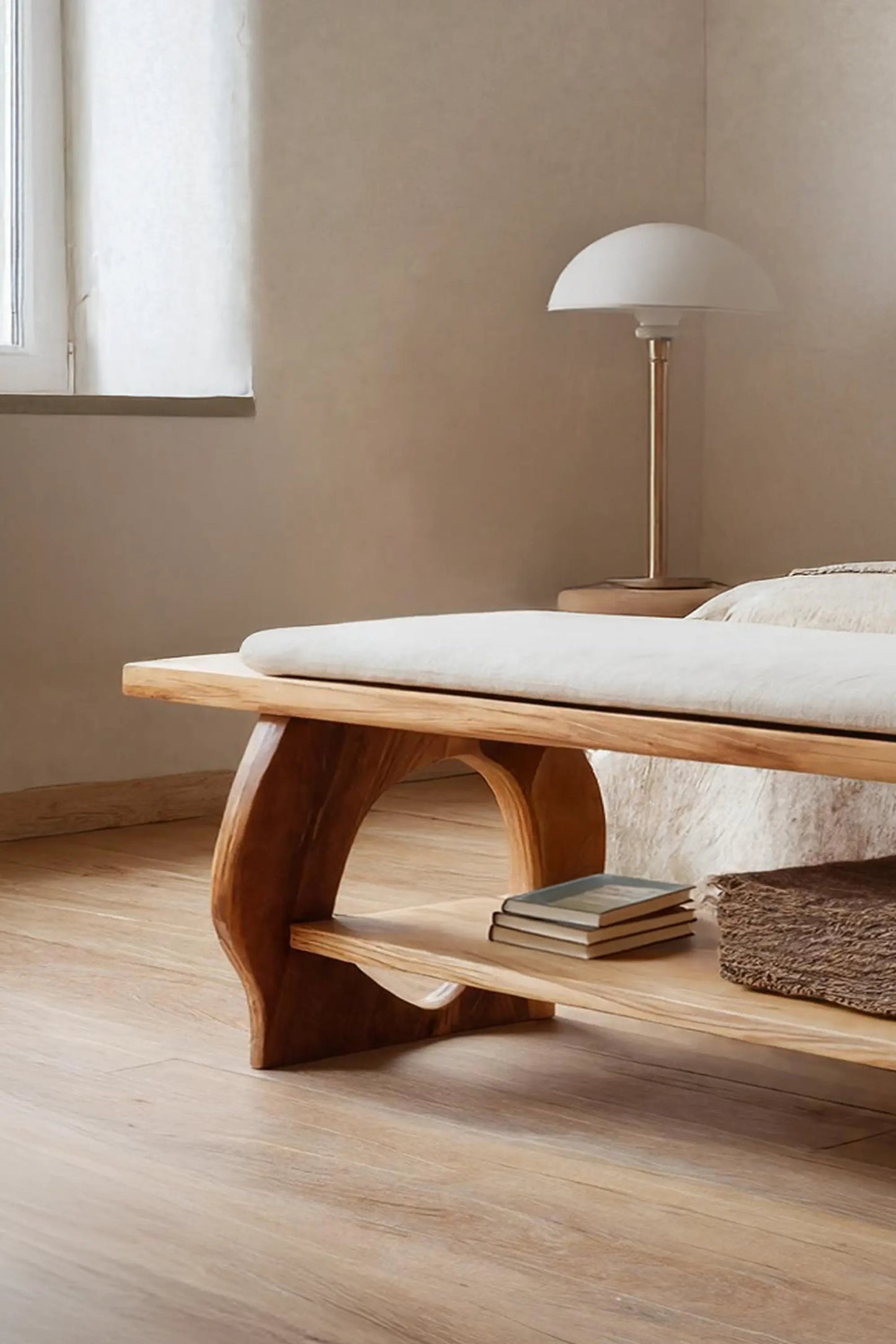 Artisan Curved Wood Bench For Modern Bedroom Design Kitchnce