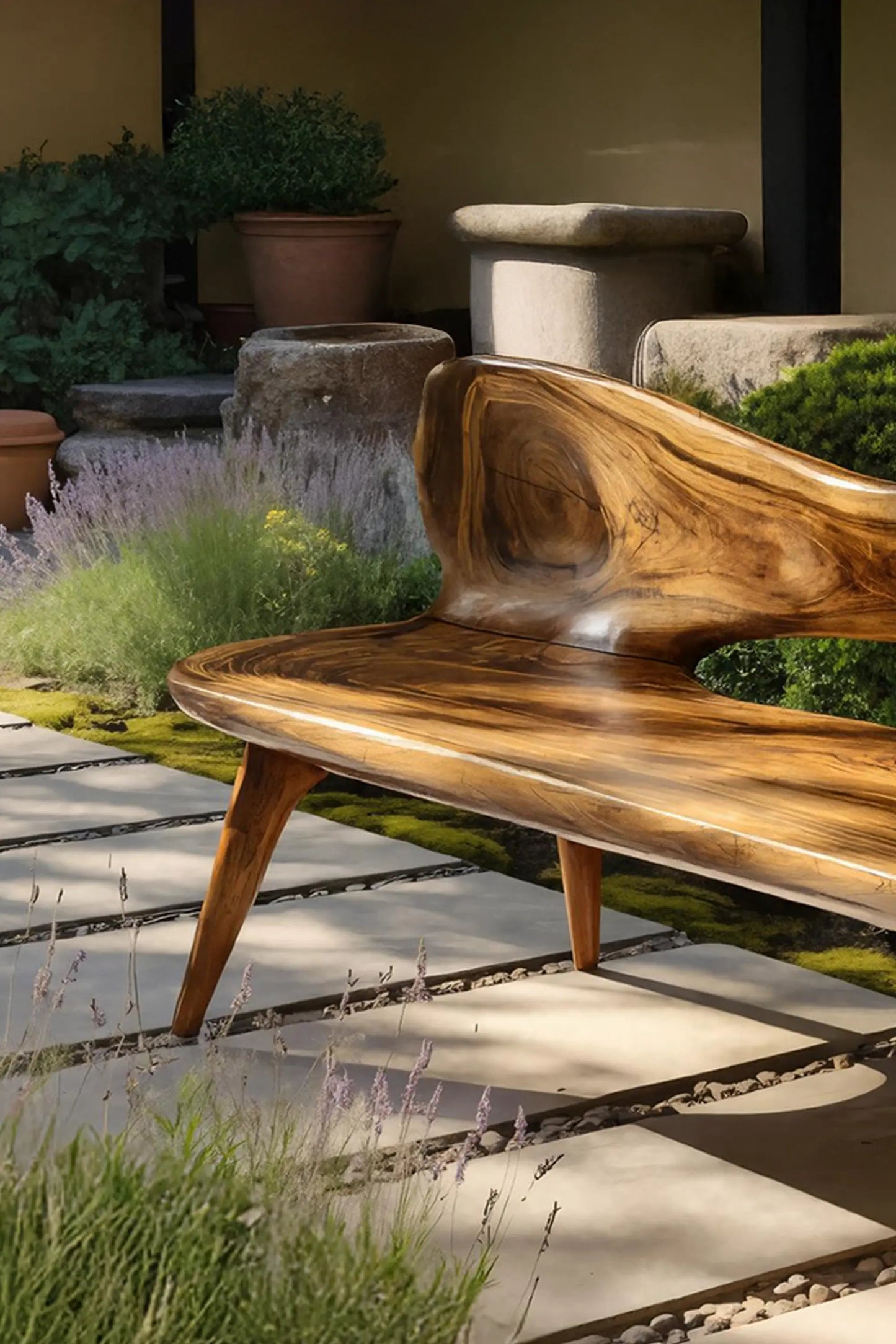 Mid Century Artistic Wooden Bench For Patio Setup Kitchnce