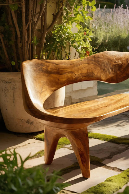 Handcrafted Curved Wood Bench For Outdoor Furniture Styling Kitchnce