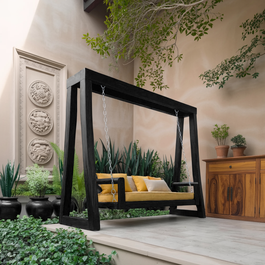 Contemporary Outdoor Swing Bench For Garden Patio Relaxation Kitchnce
