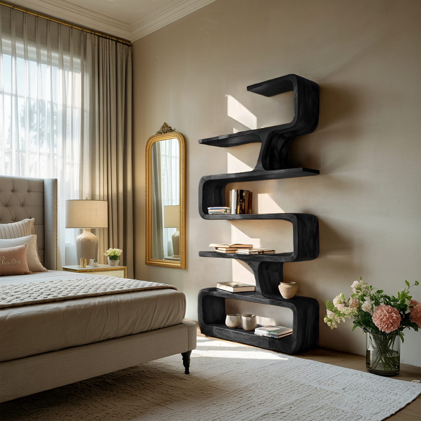 Contemporary Handmade Wooden Bookshelf For Home Styling Kitchnce