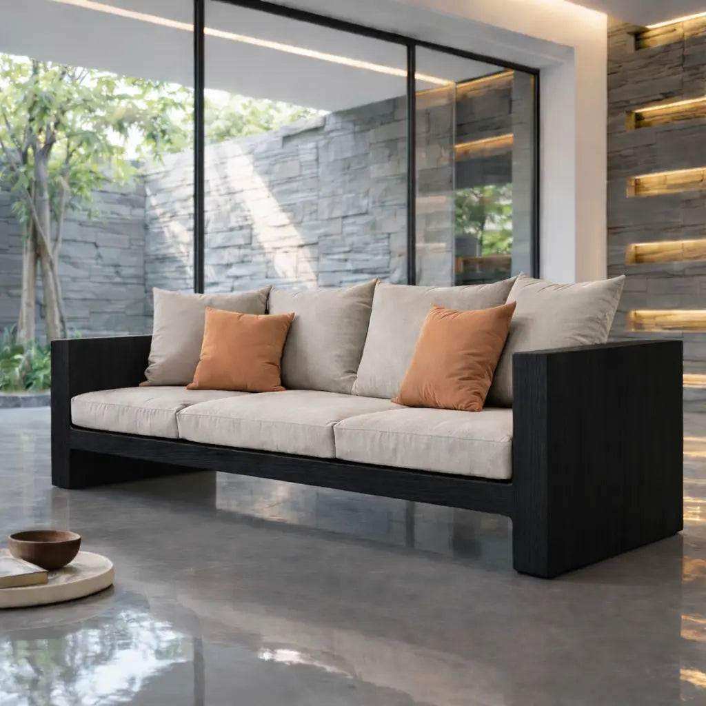 Minimalist Solid Wood Sofa Frame Modern Wooden Couch Base for Living Room Kitchnce